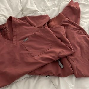 Figs Mauve Scrub Set Top & Zamora Joggers